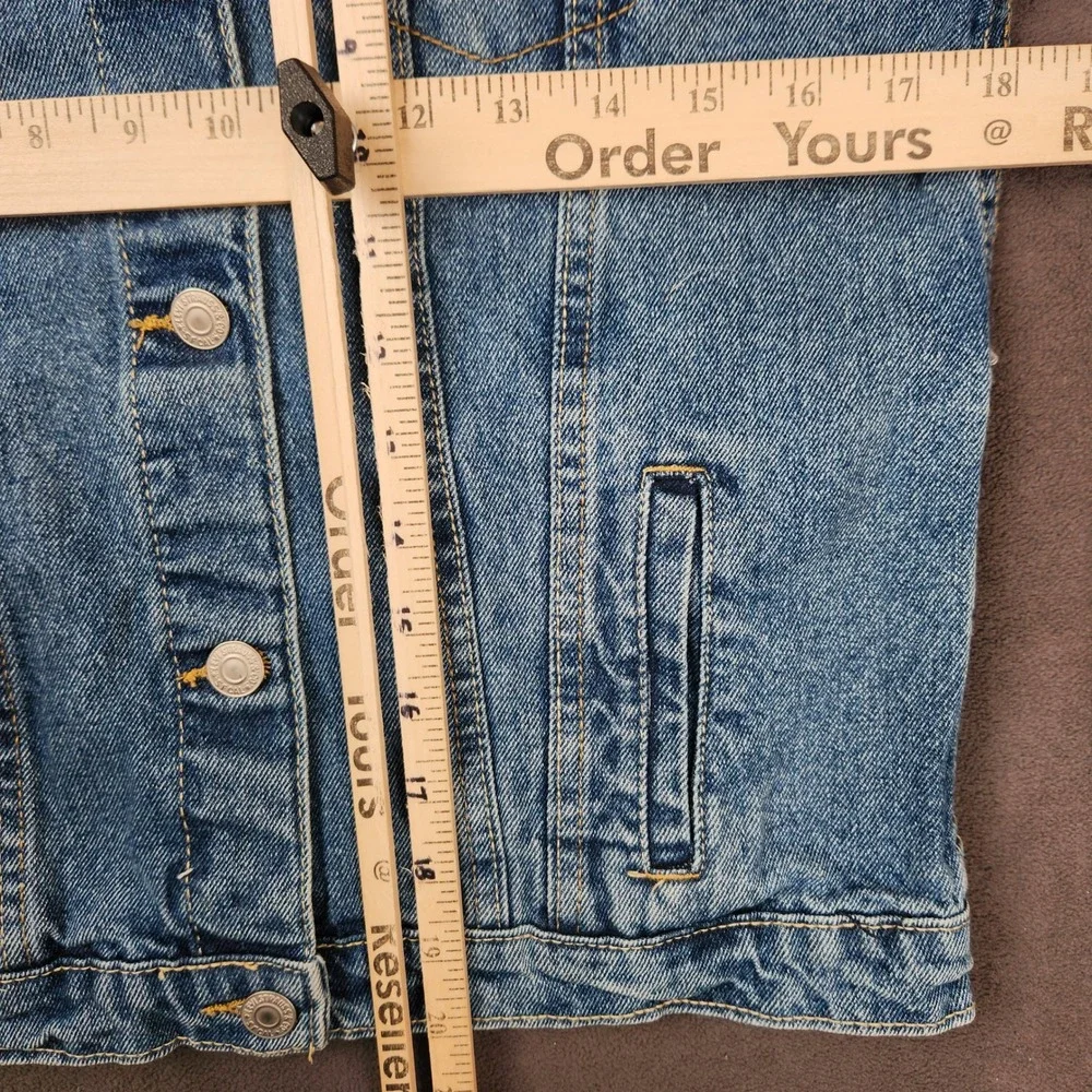 Levis Denim Trucker Jacket Youth Girls XL‎ Blue Jean Button Up